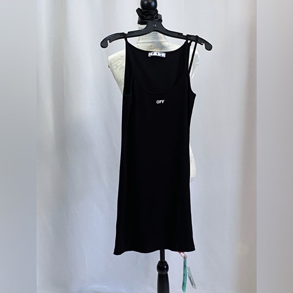 Off-White Off Stamp Rib-Knit Basic Tank Dress Siz… - image 5
